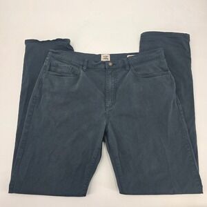 FLINT AND TINDER STRAIGHT FIT PANTS MENS SIZE 36X34 NAVY BLUE HUCKBERRY CHINO